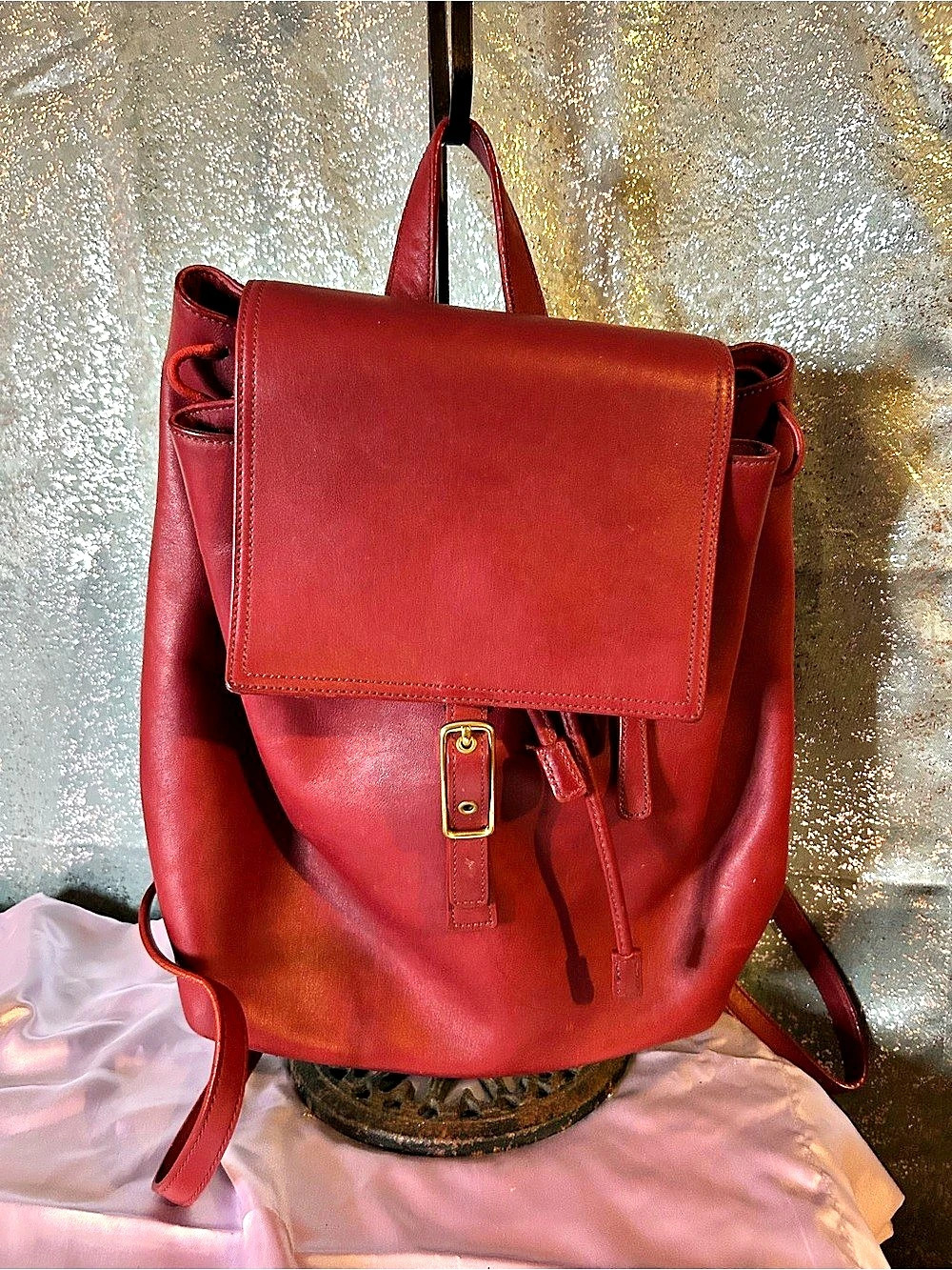 Coach Legacy West Hampton Backpack Red Leather y2k